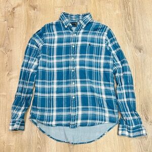 Polo Ralph Lauren Custom Fit Indigo Double Face Plaid button Shirt size M